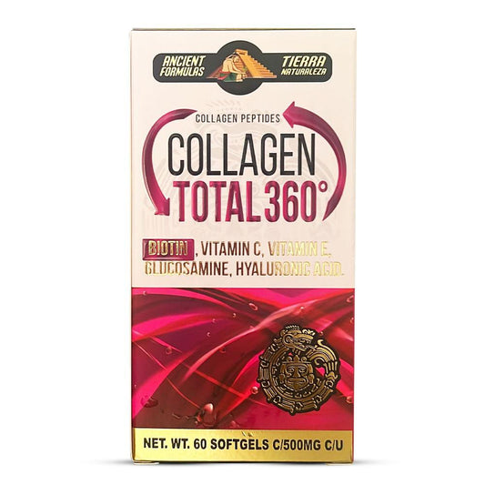 Suplemento Premium Colageno Collagen TOTAL 360 Biotina Vitamina C Vitamina E 60 Soft Gels