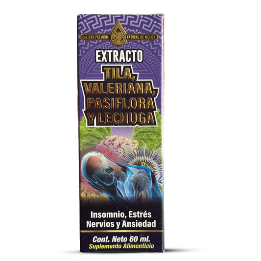 Extracto Tila Valeriana Pasiflora y Lechuga Extract 60 ML.